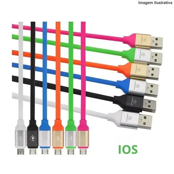 Cabo USB para Lightning – 1 Metro | Silicone Emborrachado Colorido
