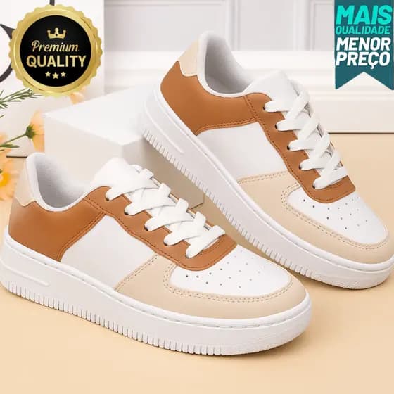Sapatenis Feminino branco sapato reveillon Casual Super Macio e Confortável 34 ao 43
