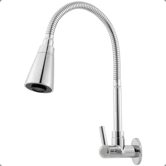 Torneira Gourmet Cozinha Parede Pia Flexível 2 Jatos Abs