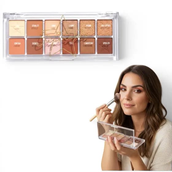 Paleta de sombra 12 tons coleção Star - Sombra matte cores ultra pigmentadas cores nude perfeitos-presente