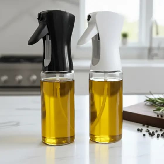 Kit Spray Borrifador Azeite Óleo e Vinagre Spray 200ml Pulverizador Frasco de Vidro Mulituso Galheteiro-Spray Borrifador