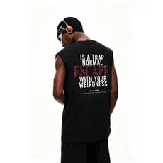 Colete slogan Retrô Americano , top Esportivo De Verão Masculino E Feminino , Camiseta casual Solta Sem Mangas