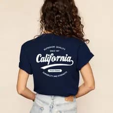 Camiseta Feminina Retrô Americana De Manga Curta Solta 100 % Algodão Premium plus size Com Meia Dentro