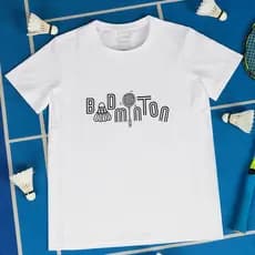 Camisa Unissex De Qualidade Premium Badminton Padrão Minimalista Impressão Simples Solto 100 % Algodão Estilo Coreano Em