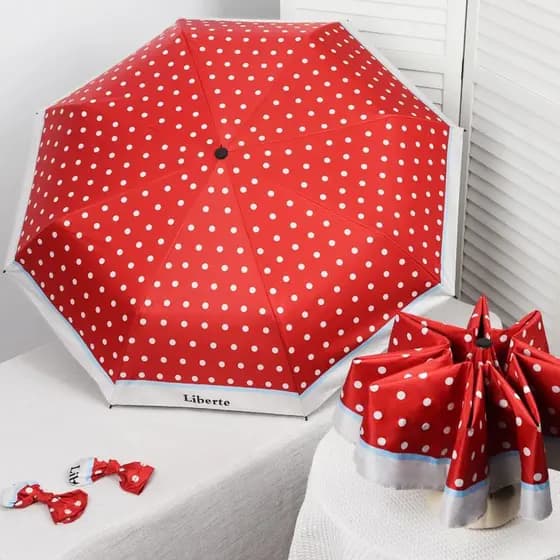Guarda-sol literário guarda-chuva protetor solar ultravioleta Retro francês dobrável vinil chuva ou chuva guarda-sol de