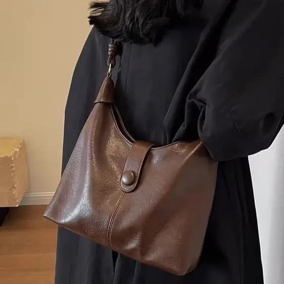 Luther Retro Bolsa Mensageiro de Grande Capacidade 2025 Casual Simples High-End Um Ombro All-Match Diagon