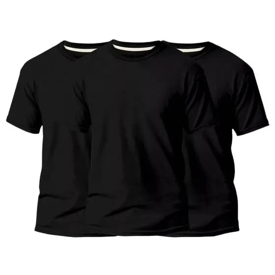 Camiseta Basica Slim Preta Branca Cor Algodão Premium 30.1 Unidade