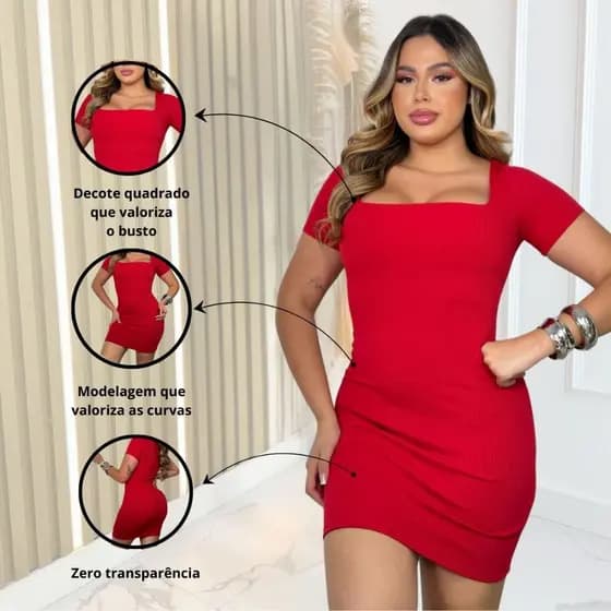 Vestido Feminino Curto Casual Básico Confortável Dia a Dia