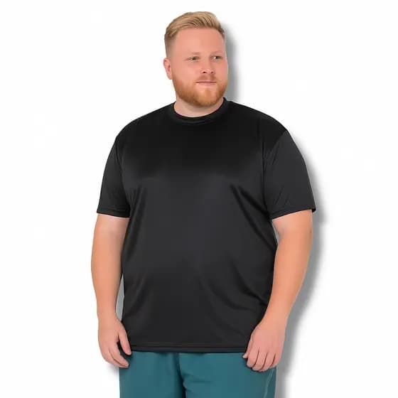 Camisetas Camisa Plus Size Dry Fit Poliéster Corrida Academia Masculina Lisa Básica Grande