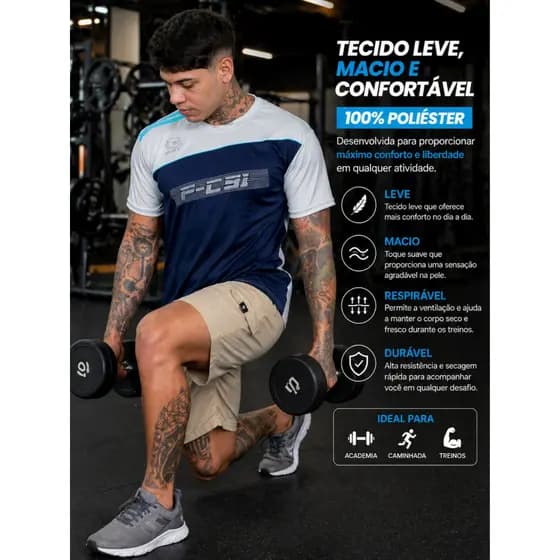 Camisa Masculina Dry Fit Manga Curta Academia Esportiva Futebol Fitness