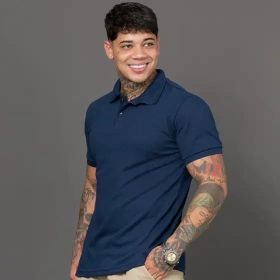 Camisa Masculina Gola Polo Lisa Premium Uniformes Algodão Poliester