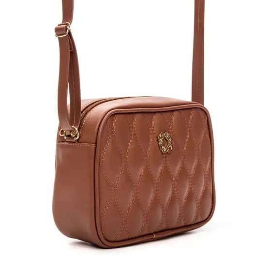 Bolsa Feminina Transversal de Ombro Matelassê Alça Ajustável Bordada
