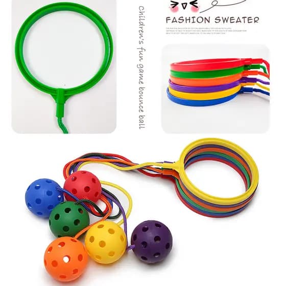 1 Conjunto Crianças Kip Bola Flash Saltando Pé Força Pular Brinquedo Esportes Ao Ar Livre Jogo Um Círculo Tornozelo