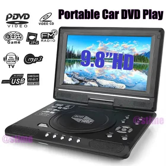 Leitor de DVD móvel HD de 9.8 polegadas para crianças aprendendo CD Player VCD portátil