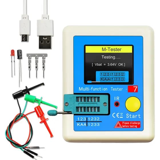Capacidade multifuncional da resistência do Transistor MOS Tester ESR LCR-T7 Display gráfico colorido