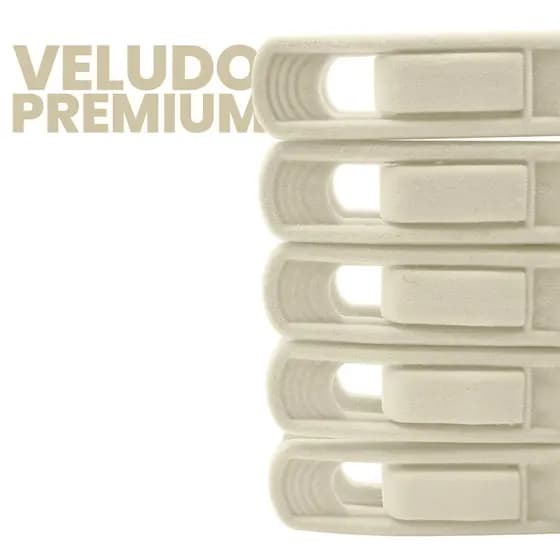 Kit 50 Presilhas de Veludo Para Cabides Prendedor Cor Bege