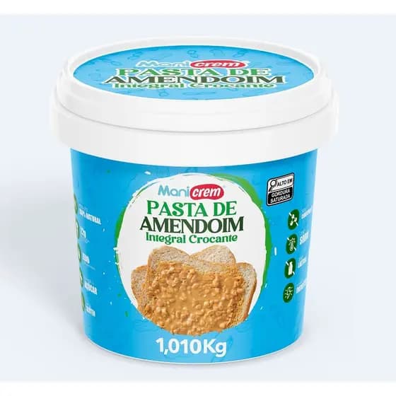 Manicrem Pasta De Amendoim Integral 100% Amendoim crocante - 1Kg