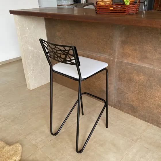 Banqueta Alta Moderna Estofada Confortável para Cozinha, Bancada e Área Gourmet