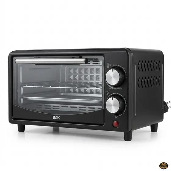 Forno Elétrico 9 Litros 800W Com Timer Assadeira Grelha 110V 220V Preto Cozinha Bancada
