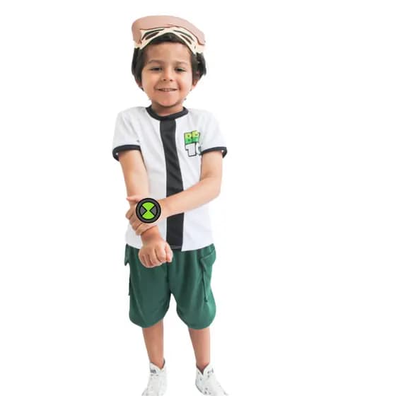 Fantasia Roupa Ben 10 Infantil Com Máscara Para Festa Aniversário Menino