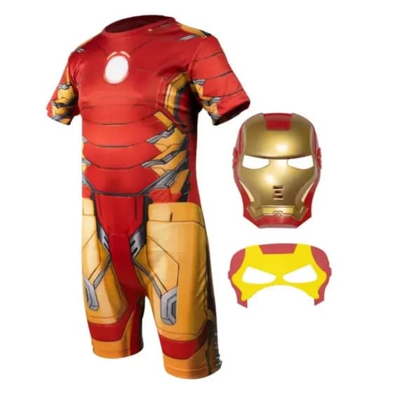 Fantasia Homem de Ferro Com 2 Máscara Vingadores 2 a 10 anos