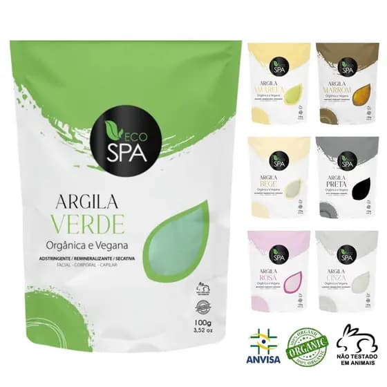 Argila Facial para Máscara Skin Care Diversas Cores Limpeza de Pele Natural