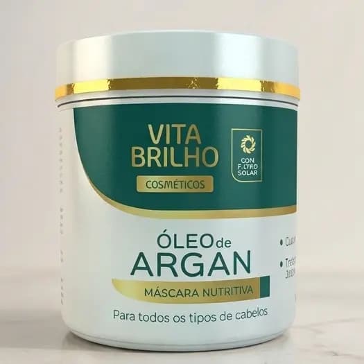 Máscara de Hidratação e Reparação Óleo de Argan 500g Cabelos Fortes e Hidratados