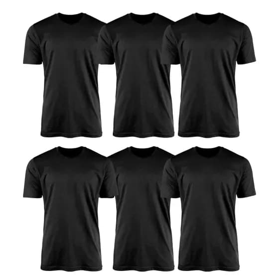 KIT 6 Camisetas Lisa 100% Algodão 30.1 Básica Masculina Feminina Branco Preto Off-White Oversized