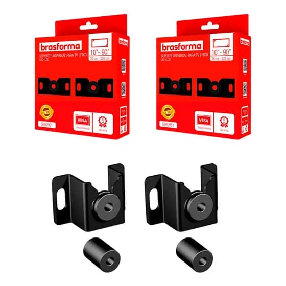 Kit 2 Unidades Suporte Fixo Universal Tvs Led LCD 10" a 90" - Brasforma