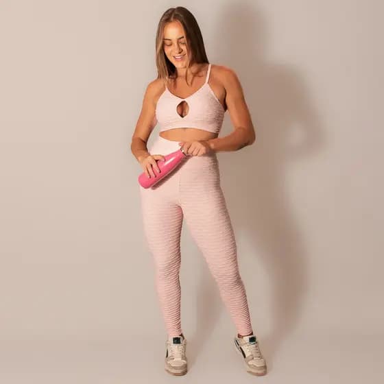 Conjunto Fitness Feminino Legging Bolha Anticelulite Poliamida