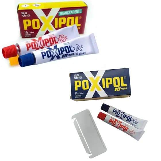 Cola Plástica Poxipol Adesiva Epox 21g Cinza E Transparente