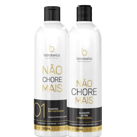 KIT NÃO CHORE MAIS 350ML BORABELLA ALISAMENTO PROFISSIONAL + DAY USE SACHÊ 20G