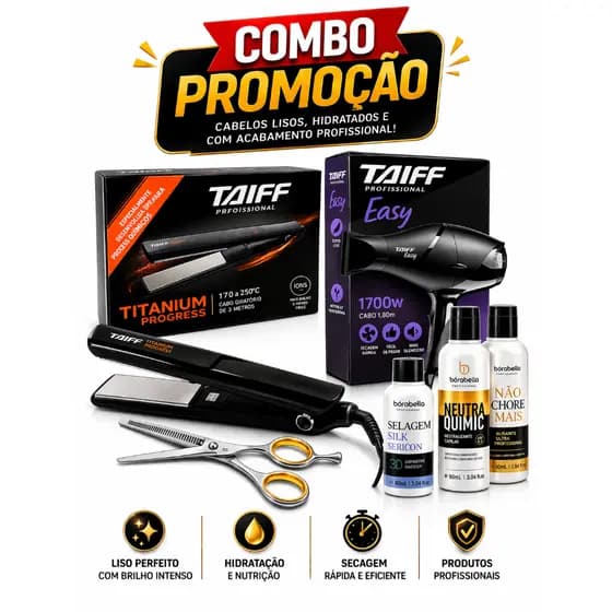KIT SUPER SALÃO KIT MINIATURAS + CHAPA + SECADOR TAIFF