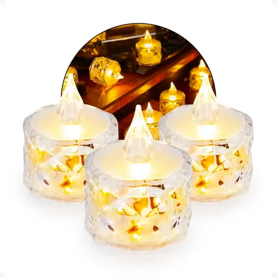Kit 3 Unidades Vela De Led Chama Viva Enfeite Natal Decoração Mesa Decorativas Velinhas Bateria