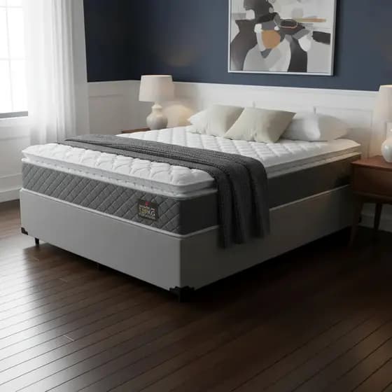 Cama Box com Colchão de Espuma D45 Pillow Top Fort Comfort Casal 138cm