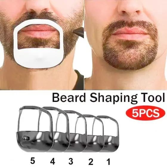 Molde para Estilizar Barba, Conjunto de 5 Peças de Ferramentas para Estilizar Barba, Aparador de Barba