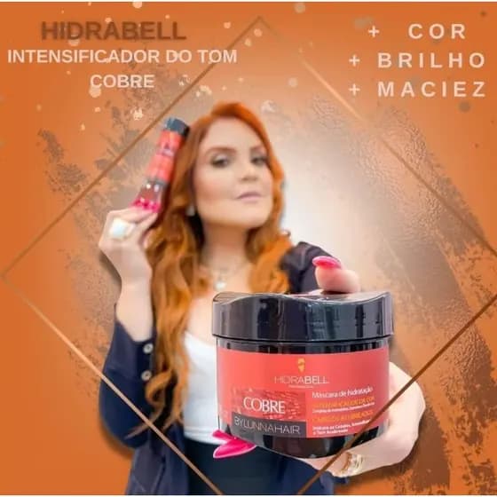 Máscara/Matizador de Hidratação - Hidrabrell Cobre - Intensificador da Cor