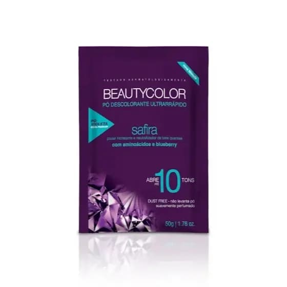 Pó Descolorante Ultra Rápido Safira com aminoácidos e blueberry BeautyColor