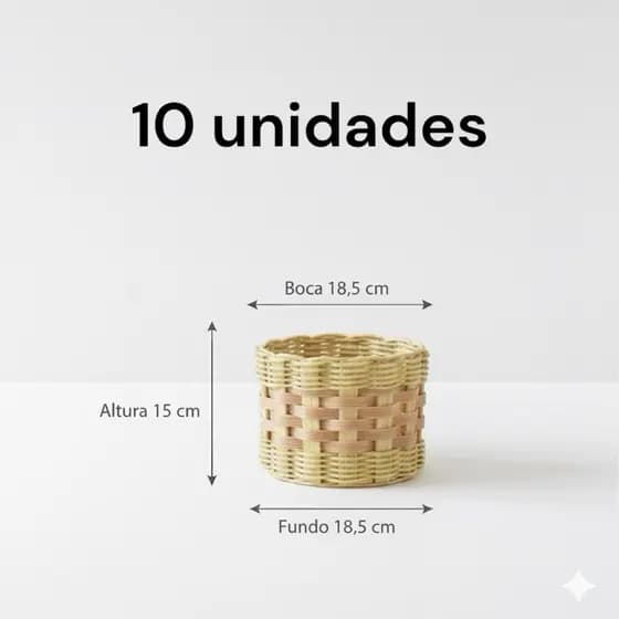 Kit 10 Vaso Cachepo de Madeira Rústica com Fibra Sintética, Atacado/ Vasos Para Corredor de Casamento