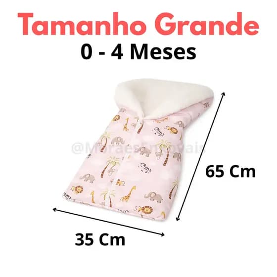 Saco de Dormir Para Bebê Com Zíper Sherpa Várias Estampas