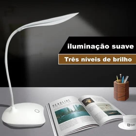 Luminária De Mesa Recarregável Flexível Sem Fio Led Leve Dobrável Portátil Leitura TD-55