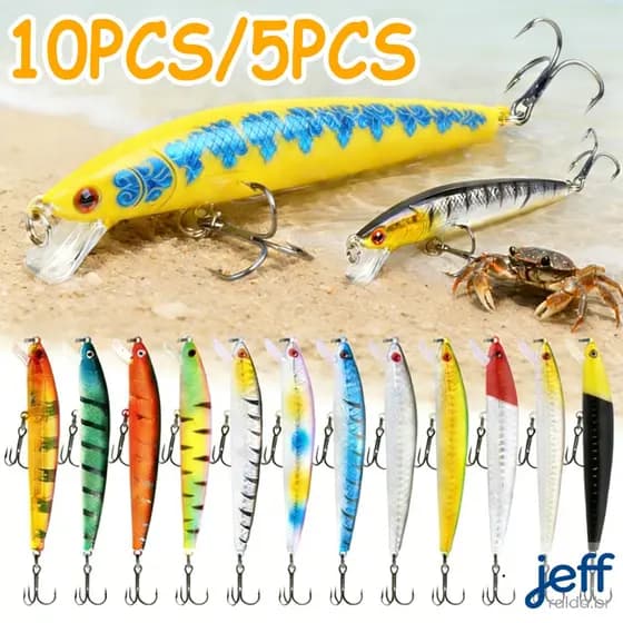 Kit 10 Iscas Artificiais Importadas 1/2 Meia Água de10 cms e 8,5 gramas Pesca Tucunaré Traíra Dourado Robalo Black Bass