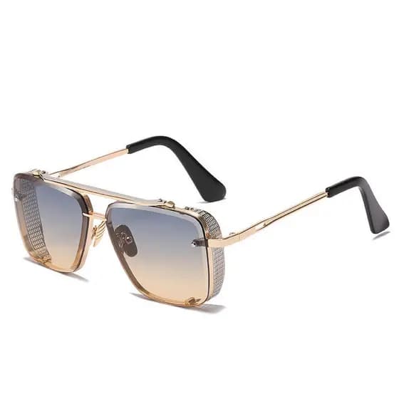 Óculos de Sol Metal Punk para Homens, Óculos de Sol Vintage Quadrados da Moda, Óculos de Sol para Férias, Óculos de Sol
