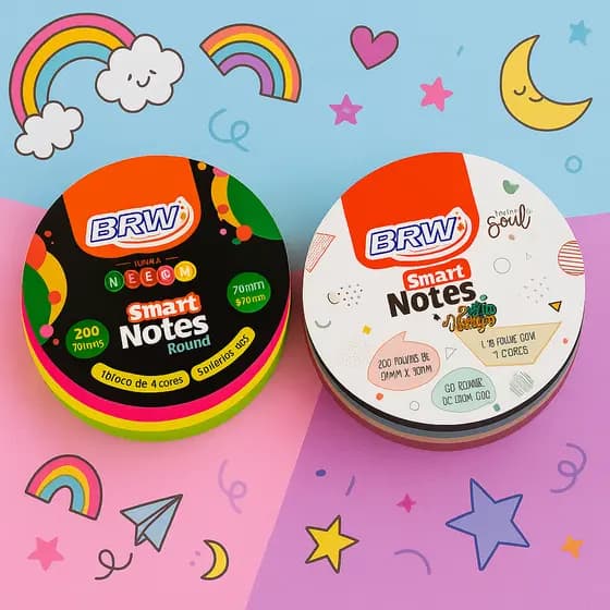 BLOCO SMART NOTES ROUND 70X70MM -200FLS (BLOCO DE ANOTAÇÕES)