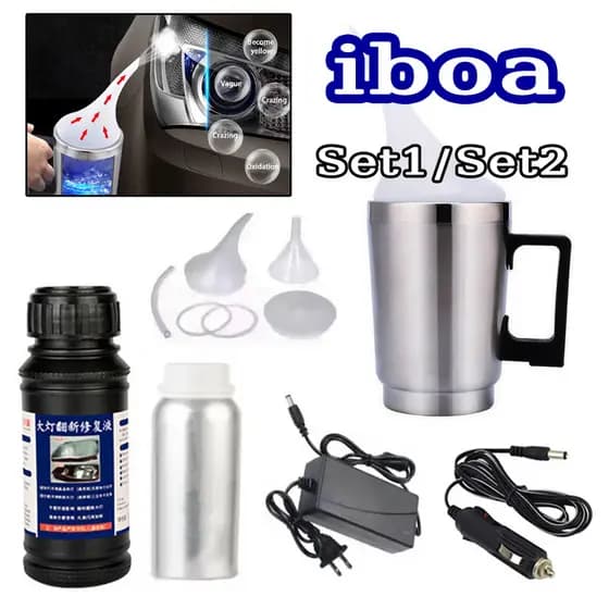 50/100ml Kit de restauração de faróis Polímero Revitalizador E Copo De Polimento P/ Carro Moto