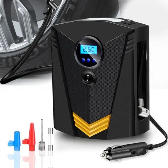 Compressor Ar Inflador Ar Pneu Digital Bola Lanterna Calibrador Pneus Portátil Compressor Ar12V Calibra Inflador Digital