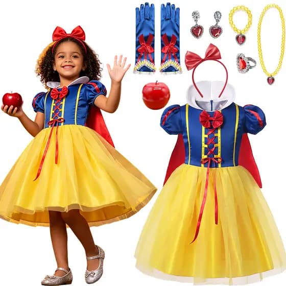 Vestido De Princesa Branca De Neve Para Meninas , Fantasia De Cosplay De Halloween Crianças , Dramatização De Festa