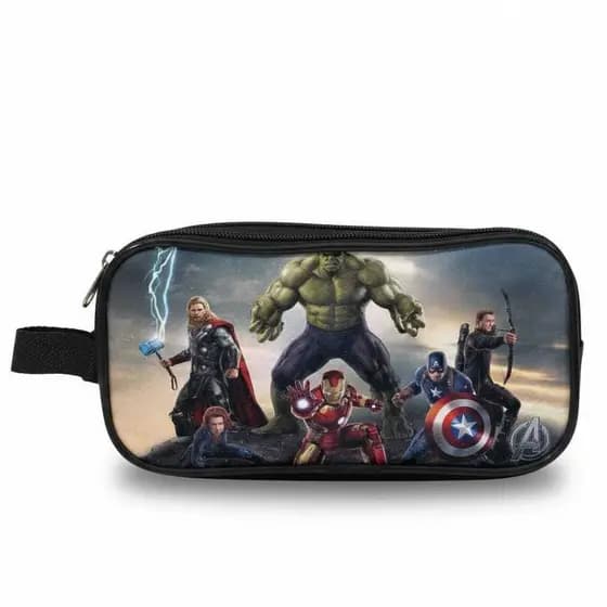 Estojo Escolar Infantil Vingadores Avengers Com Dois Repartimentos