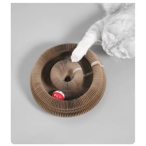 Brinquedo Mágico Para Gato Arranhador Papel Sanfonado Dobrável Com Bola Alto Qualidade