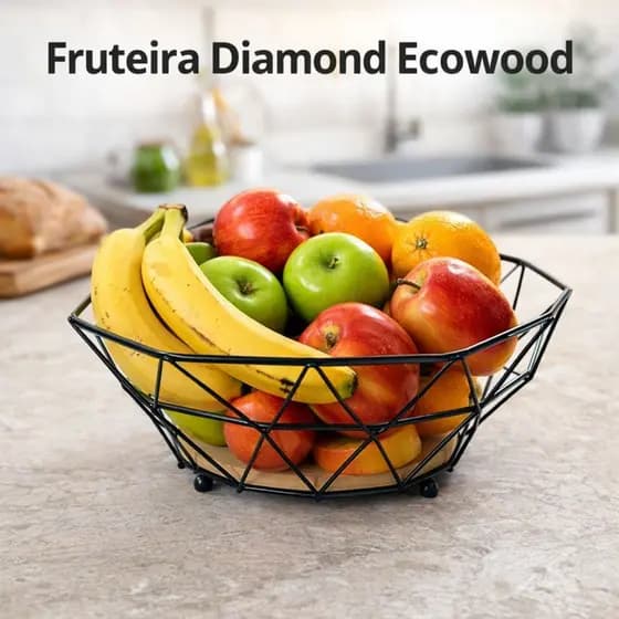 Fruteira Diamond Ecowood - Preta
